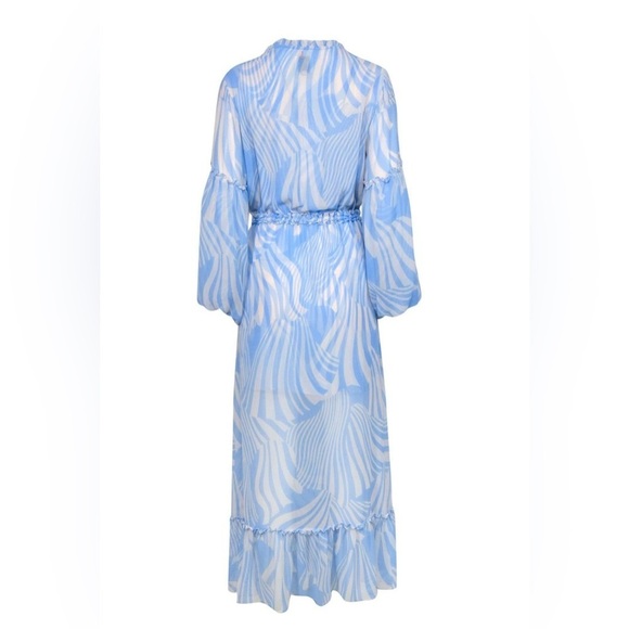 blue misa dress Two Tone Sequin Long Sleeves Big Feather Mermaid Prom Dress